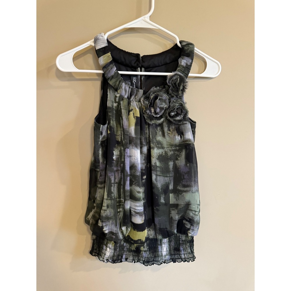 IZ‎ Byer Women's Abstract Print Sleeveless Blouse Top XS